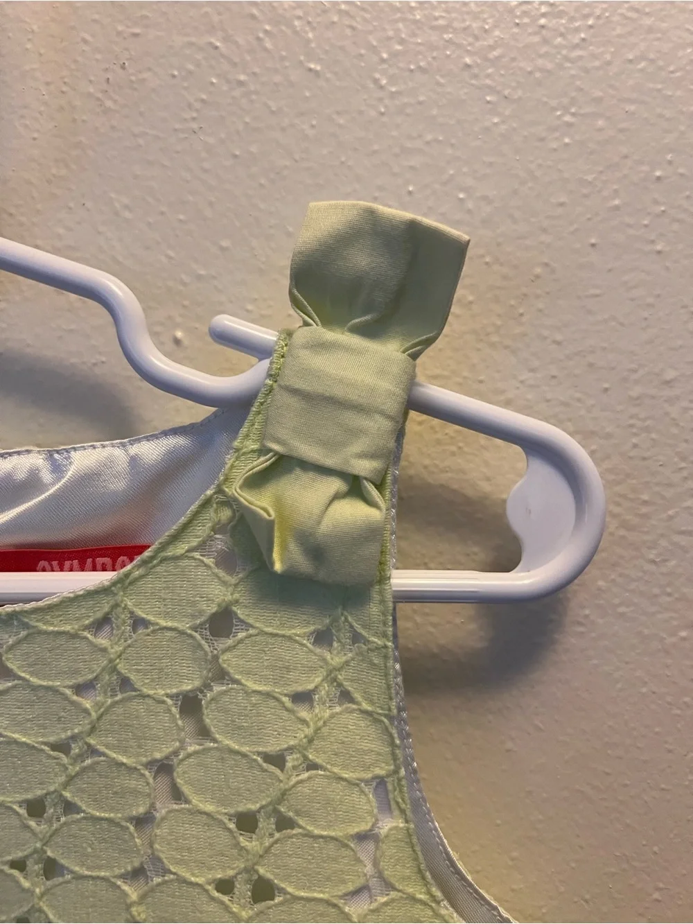 Gymboree Pale Green Lace A-Line Dress with Bow Straps size 2T